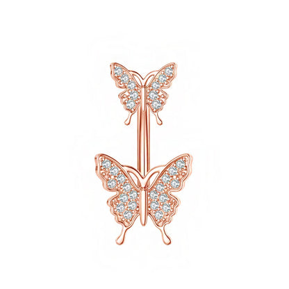 Gothic Butterfly Pendant Belly Ring
