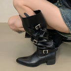 Eilyken Winter Punk Round Toe Gothic Knee High Boot