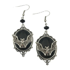 Gothic Vampire Bat Cameo Halloween Earring