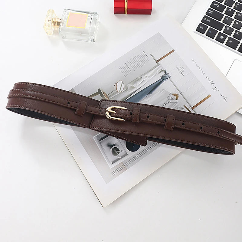 PU Gothic Leather Pin Buckle Belt