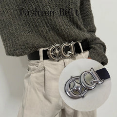 Genuine Gothic Leather Retro Buckle Belt