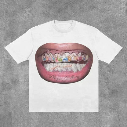 Hip Hop Money Graphic Cotton Oversized T-shirt