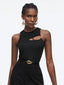 Casual Black Y2K Sleeveless Crop Top