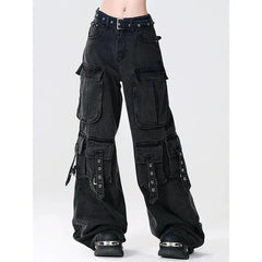 Black Cargo Pocket Pants