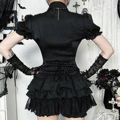 Slim Lapel Stripe Blouse