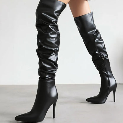 Over-Knee Stiletto Zipper Gothic High Heel Boot