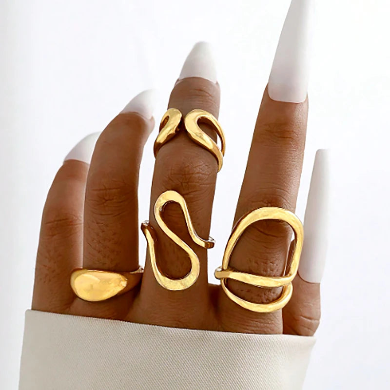 Geometric Lava Gothic Ring