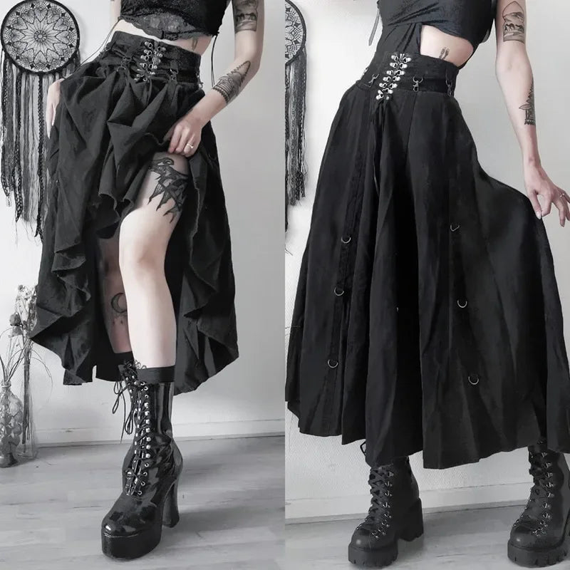 Acubi Black Swing A-line Skirt Main image