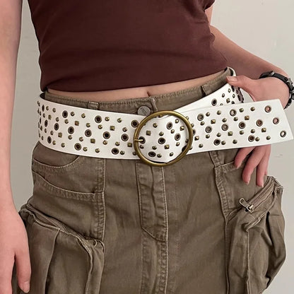 Retro Gothic Rivet Wide Belt