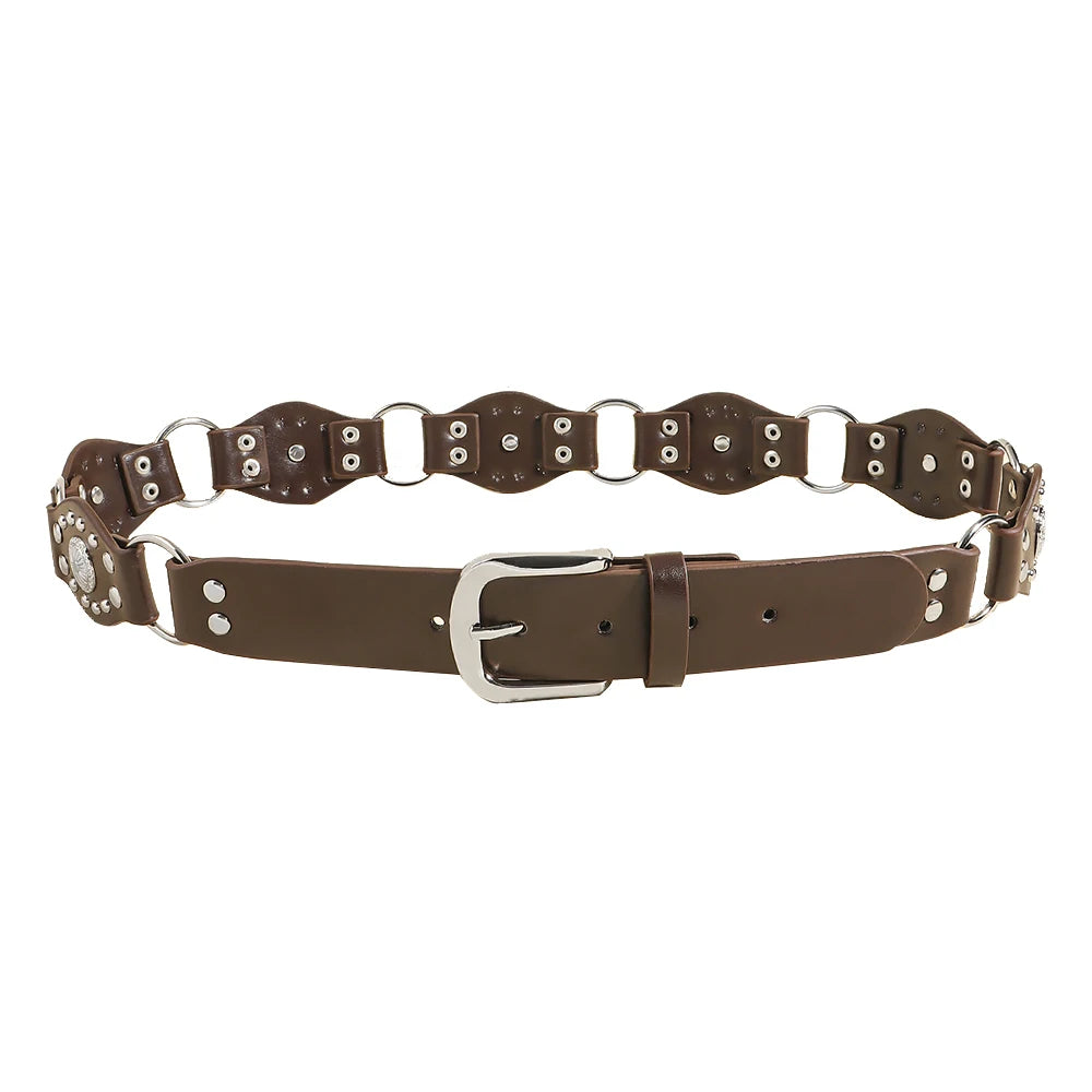 Spice Girl Gothic Rivet Slim-Fit Belt