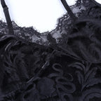 Lace Patchwork Velvet Crop Corset