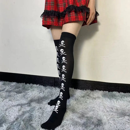 Gothic Skull Bat Cosplay Sock