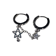 Gothic Steampunk Black Cross Rhinestone Earring