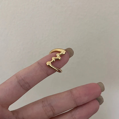 Irregular Copper Wave Gothic Ring