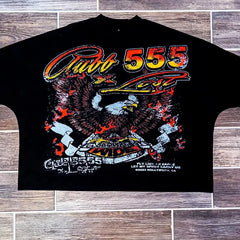 Gothic Pattern Print Oversized Cotton T-shirt