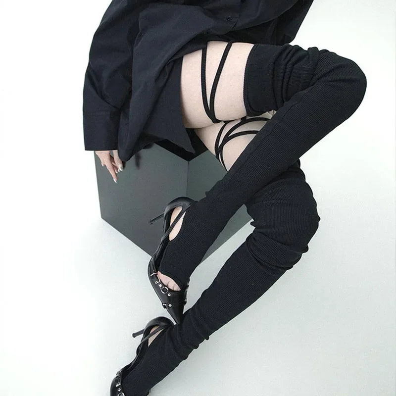 Gothic Tie Split Toe Knee Sock Main image