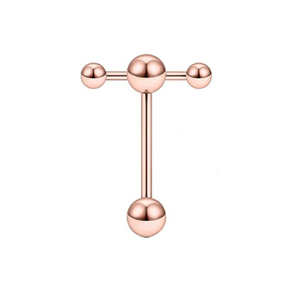 Hollow Ball Hammer Gold Color Tongue Ring