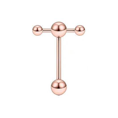 Hollow Ball Hammer Gold Color Tongue Ring