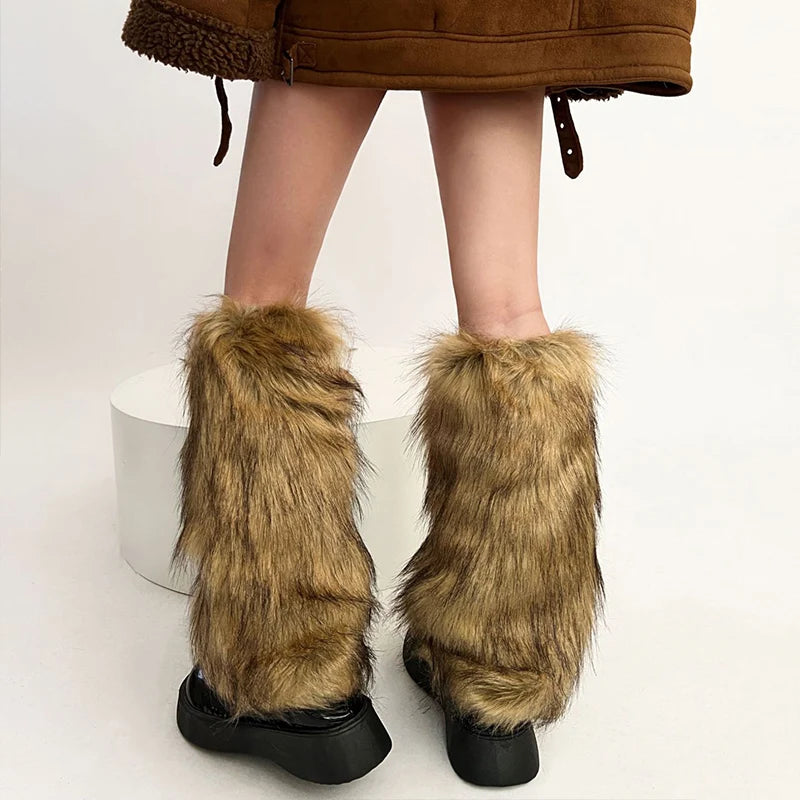Gothic Faux Fur Vintage Sock