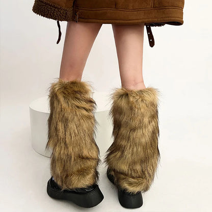 Gothic Faux Fur Vintage Sock