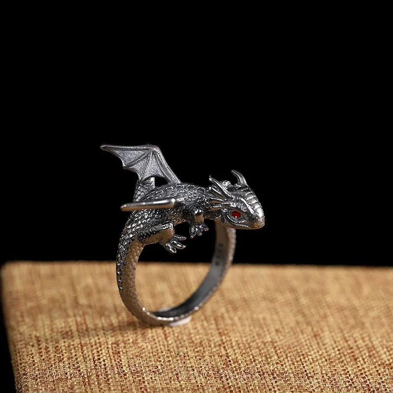 Blue Dragon Gothic Ring