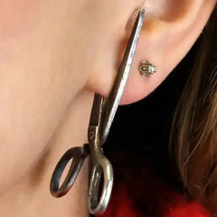 Punk Darts Chain Tassel Clip Stud Earring