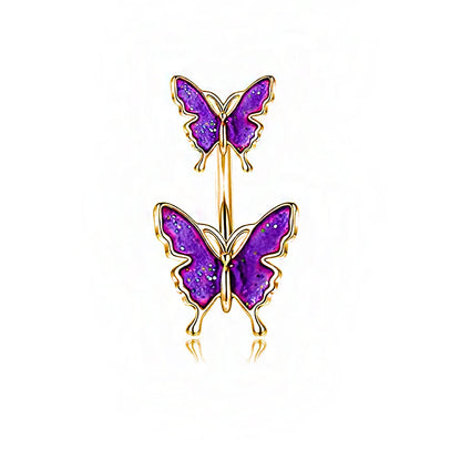 Gothic Butterfly Pendant Belly Ring