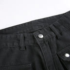 Metal Button Straight Leg Pants