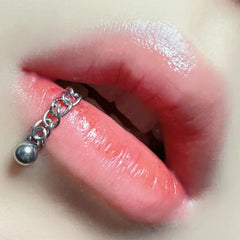 Chain Dual Ball Titanium Lip Stud