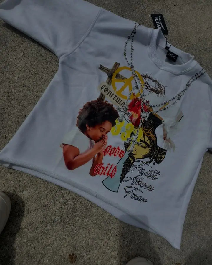 Hip Hop Cartoon Graphic Cotton T-shirt Main image