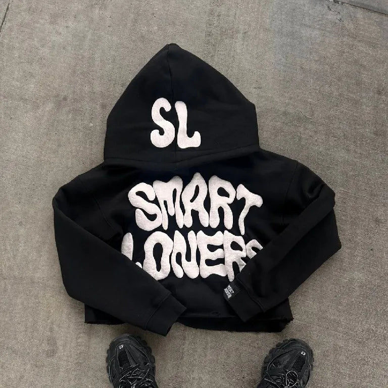 Gothic Alphabet Graphic Pullover Hoodie