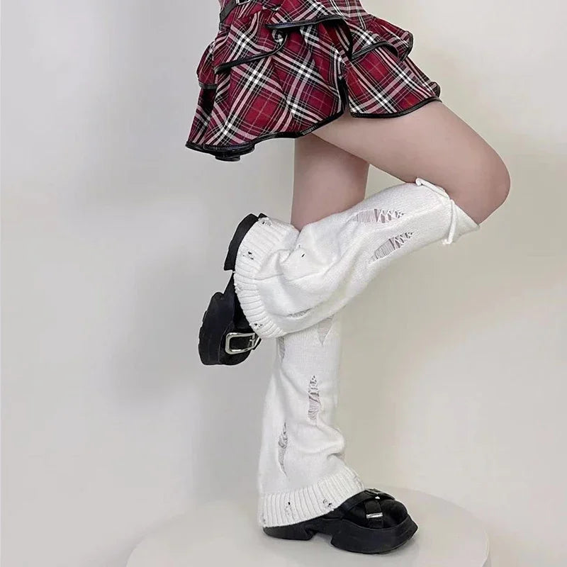 Gothic Broken Hole Punk Wide Sock