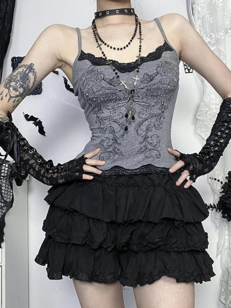Gothic Butterfly Lace Crop Corset Secondary image