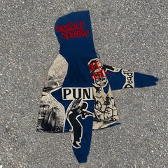 Gothic Mummy Print Oversized Hoodie