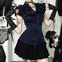 Sleeveless Lace-Up Corset Blouse