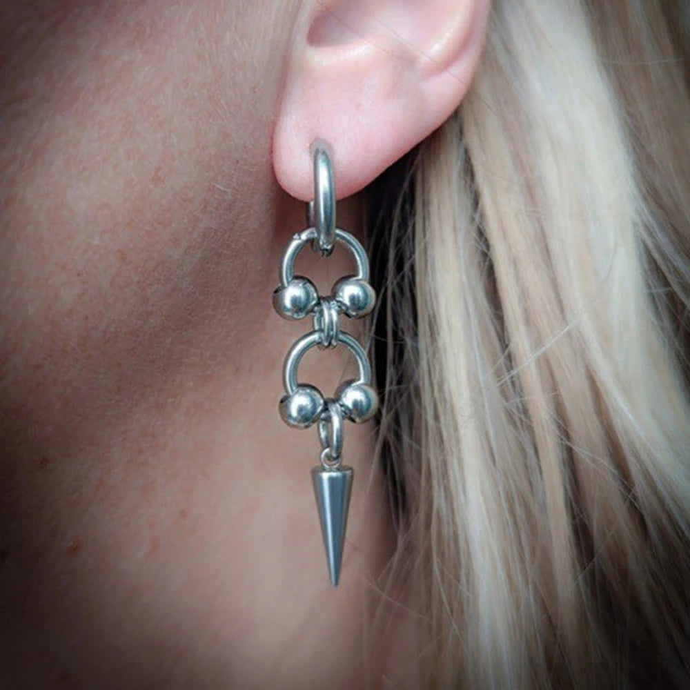 Silver Saturn 316L Stainless Steel Stud Earring Main image