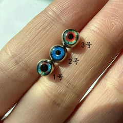 Magic Pupil Glued Eye Stainless Steel Tongue Ring