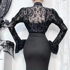 Lace Trim Mesh Top