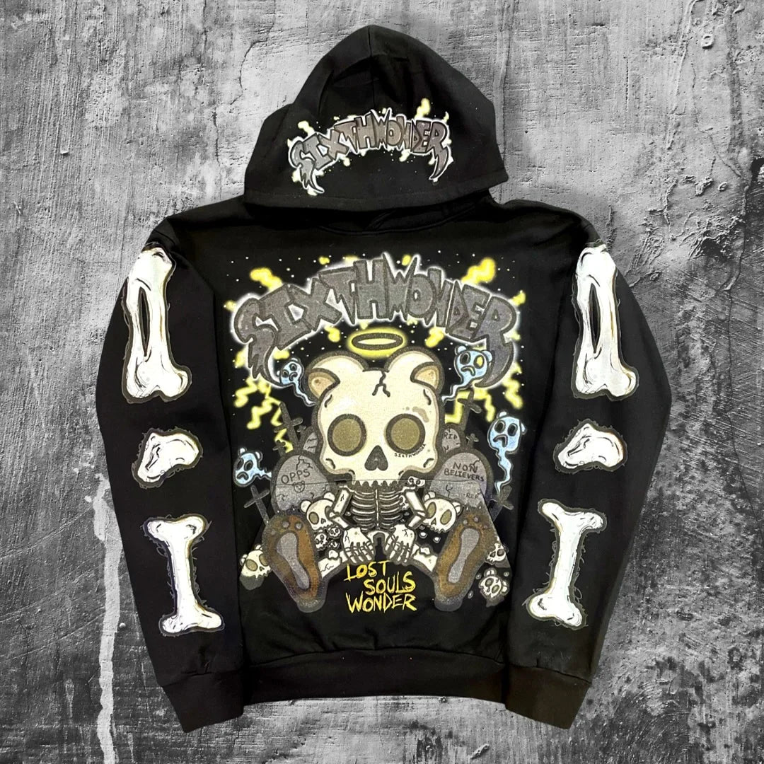 Gothic Cartoon Embroidery Hoodie Main image