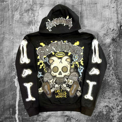Gothic Cartoon Embroidery Hoodie