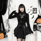 Gothic Lace Patchwork Flare Blouse