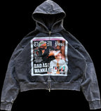 Gothic Punk Print Zip Hoodie