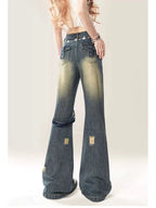 Blue Ripped Gothic Baggy Harajuku Pant