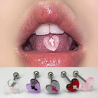 Resin Love Cross Transparent Heart Tongue Ring