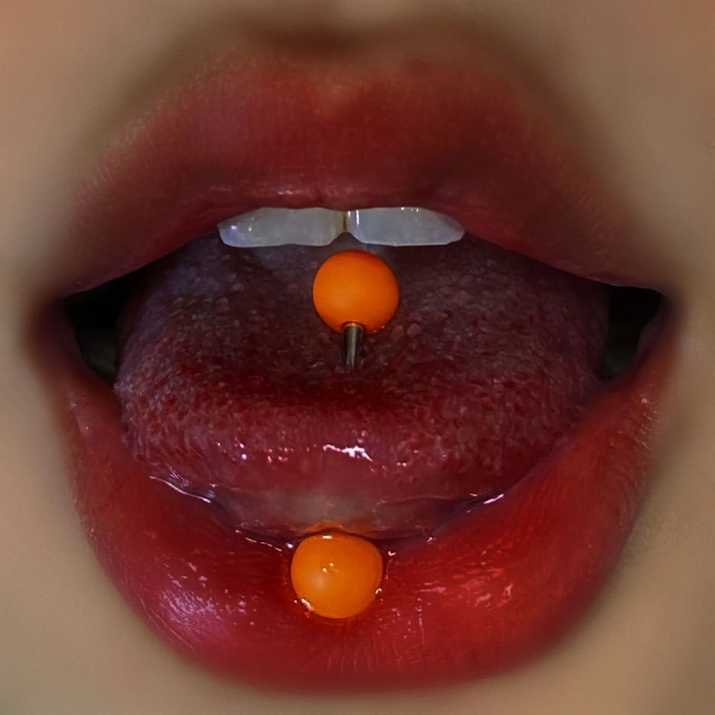 Titanium Steel Anti-Allergy Short Rod Tongue Ring