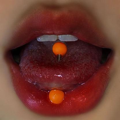 Titanium Steel Anti-Allergy Short Rod Tongue Ring