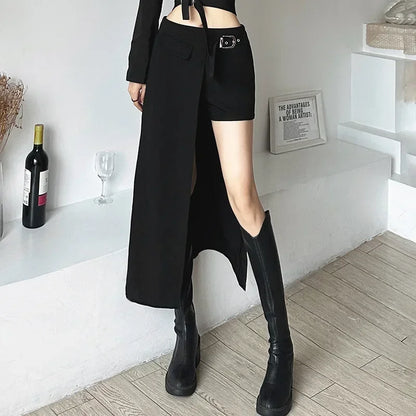 Techwear Patchwork Cargo Skirt