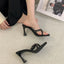 Crystal Gothic Rhinestone Square Toe High Heel