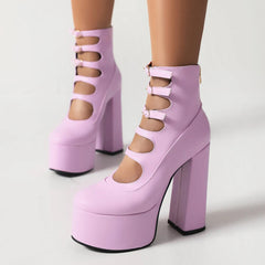 Platform High Heels Summer Cutout Gothic Boot