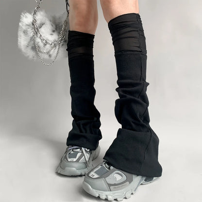 Gothic Mesh Patchwork Cotton Sock